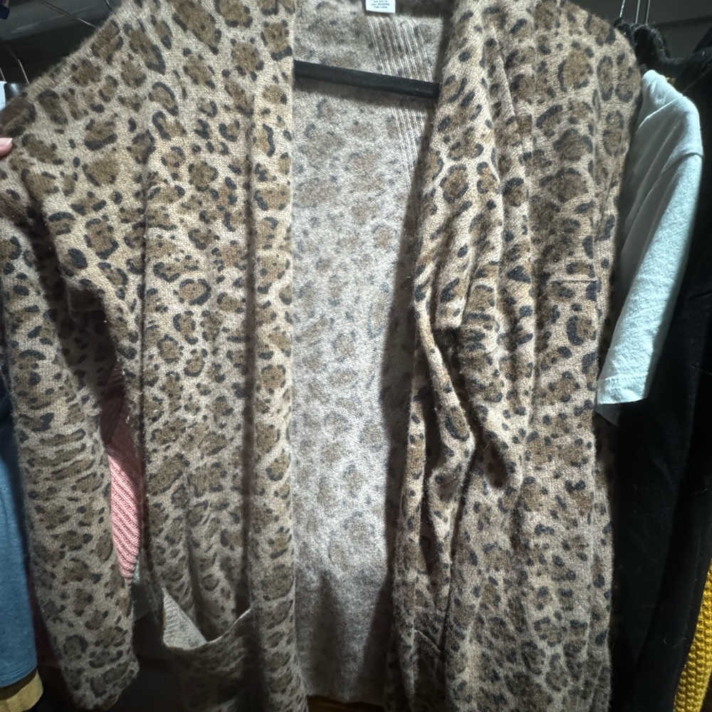 Leopard Print Open Cardigan